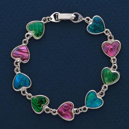 Paua Sea Shell Bracelet- Heart Case Pack 6