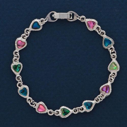 Paua Sea Shell Bracelet- Heart Case Pack 6