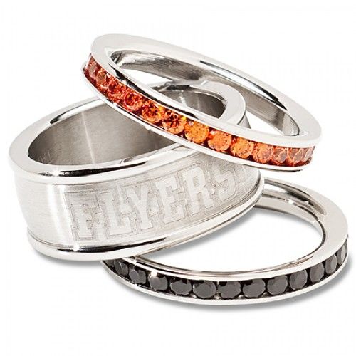 Philadelphia Flyers Cubic Zirconia Stacked Ring Set