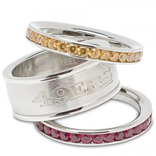San Francisco 49ers Cubic Zirconia Stacked Ring Set