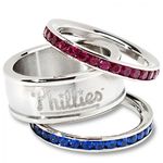 Philadelphia Phillies Cubic Zirconia Stacked Ring Set