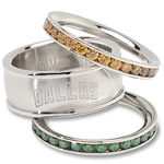 Ladies Dallas Stars Cubic Zirconia Stacked Ring Set