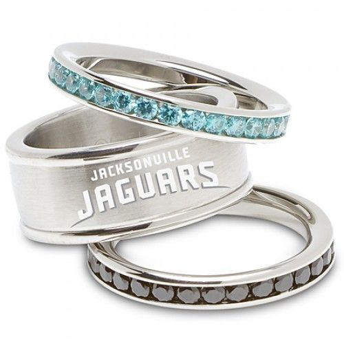 Jacksonville Jaguars Cubic Zirconia Stacked Ring Set