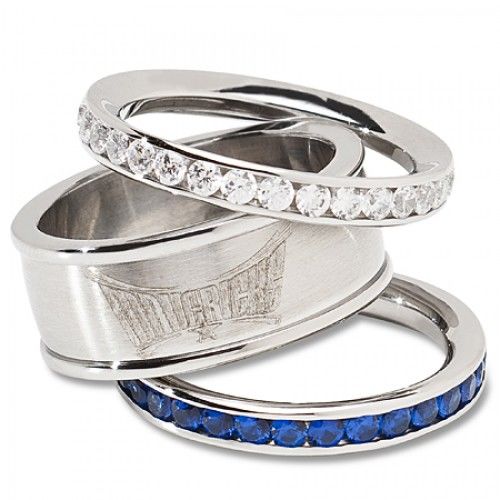 Womens Dallas Mavericks Cubic Zirconia Stacked Ring Set