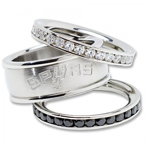 Womens San Antonio Spurs Cubic Zirconia Ring Set