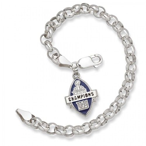Unisex Adult'S Football Style Bracelet in Sterling Silver - Glossy Finish
