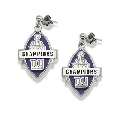 Ny Giants Earrings in Sterling Silver - Post with Backs - Women - Graceful