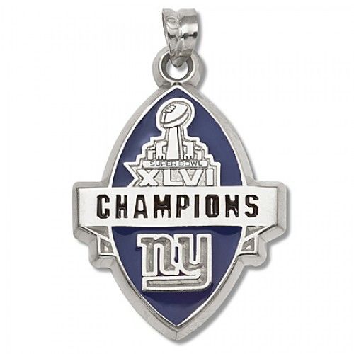 Nfl Officially Licensed Sterling Silver New York Giants Super Bowl Xlvi Pendant