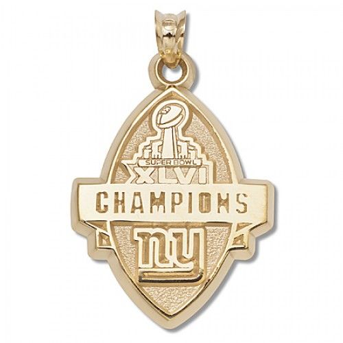 Nfl Officially Licensed 10k Yellow Gold New York Giants Super Bowl Pendant