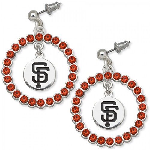 San Francisco Giants Earrings - Orange Crystals & Logo