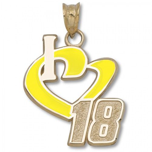 Kyle Busch #18 'I Heart 18' Nascar Heart Pendant