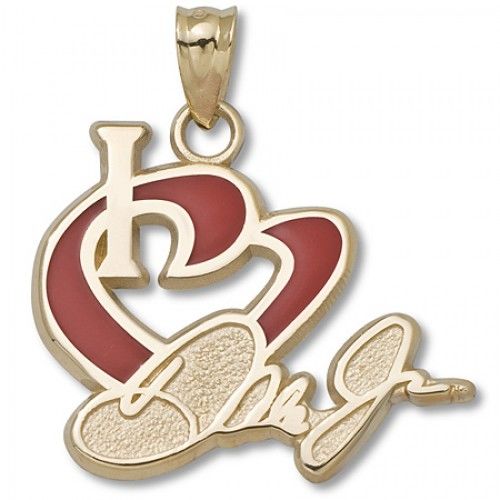 10k Yellow Gold Dale Earnhardt, Jr. #88 'I Heart Dale Jr.' Nascar Heart Pendant