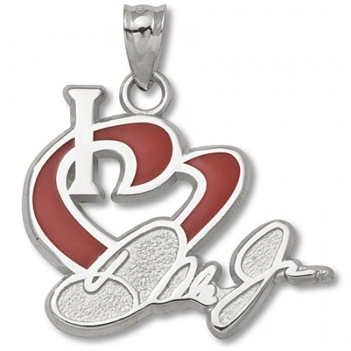 14k White Gold Dale Earnhardt, Jr. #88 'I Heart Dale Jr.' Nascar Heart Pendant