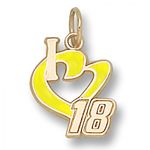 I Heart 18 Charm - Nascar - Racing in 10kt Yellow Gold - Fetching