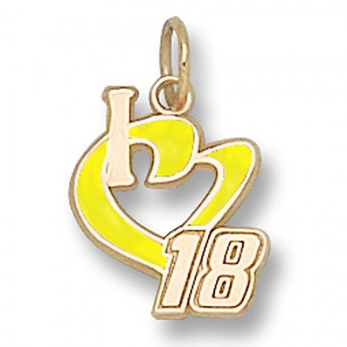 I Heart 18 Charm - Nascar - Racing in 10kt Yellow Gold - Fetching