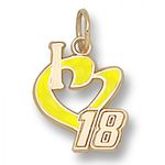 I Heart 18 Charm - Nascar - Racing in 14kt Yellow Gold - Pleasant