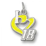 I Heart 18 Charm - Nascar - Racing in Sterling Silver - Seductive