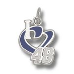 I Heart 48 Charm - Nascar - Racing in White Gold - 10kt - Adorable