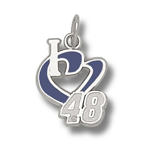 I Heart 48 Charm - Nascar - Racing in White Gold - 14kt - Mesmerizing