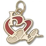 I Heart Dale Jr. Charm - Nascar - Racing in 10kt Yellow Gold - Enticing