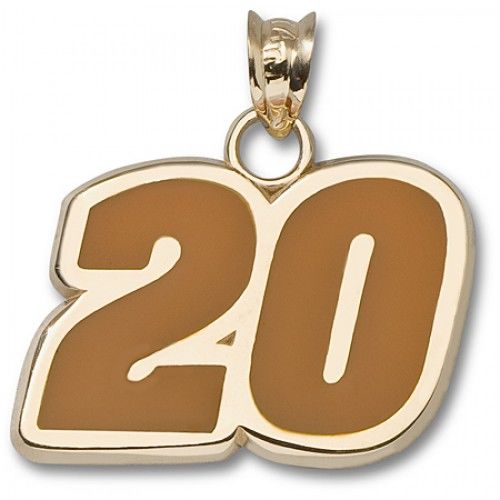 Officially Licensed #20 Joey Logano '20' Orange Enamel Nascar Pendant