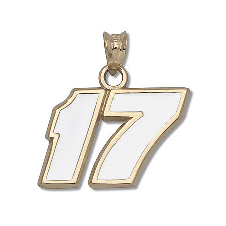 Gold Plating Driver Matt Kenseth #17 Enameled Nascar Pendant