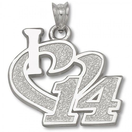 Sterling Silver 'I Heart 14' #14 Tony Stewart Nascar Heart Pendant