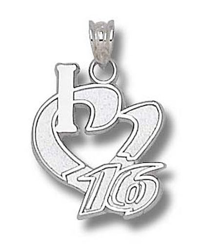 10k White Gold 'I Heart 16' #16 Greg Biffle Nascar Heart Pendant