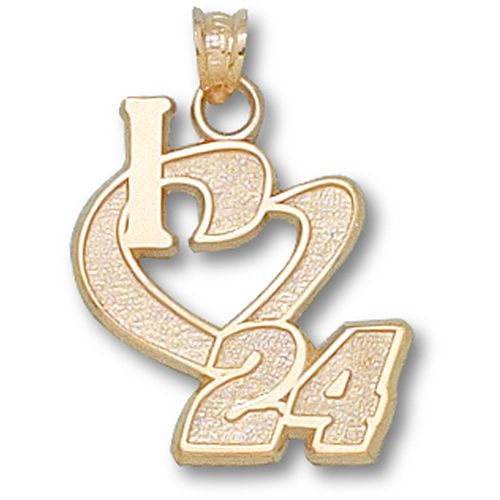 I Heart 24' #24 Jeff Gordon Nascar Heart Pendant