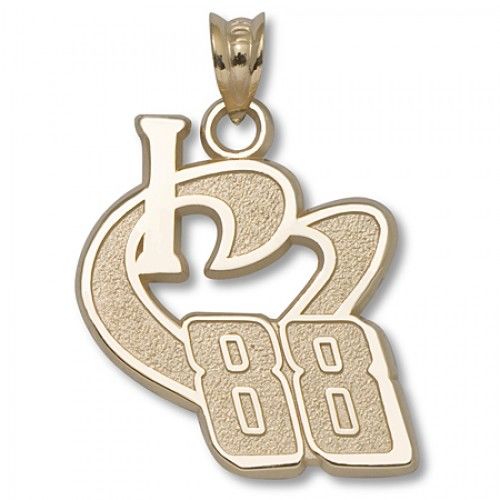 10k Yellow Gold 'I Heart 88' #88 Dale Earnhardt, Jr. Nascar Heart Pendant