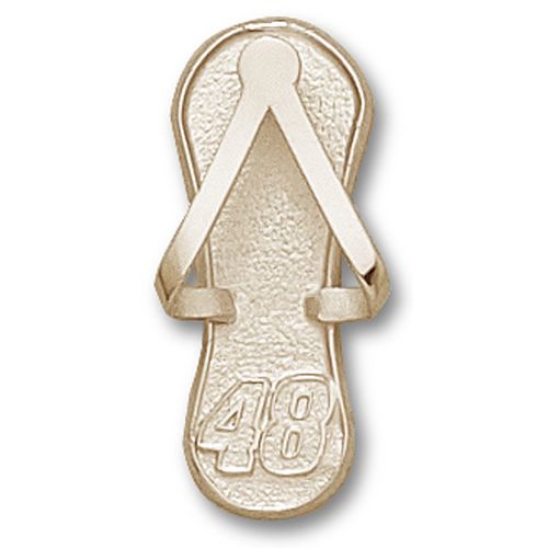 10k Yellow Gold Jimmie Johnson #48 Nascar Flip Flop Pendant - 1"" New