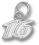 10k White Gold '16' Greg Biffle #16 Nascar Charm