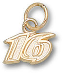 14k Yellow Gold '16' Greg Biffle #16 Nascar Charm