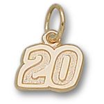 Number 20 Charm - Nascar - Racing in 10kt Yellow Gold - Fetching