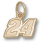 Number 24 Charm - Nascar - Racing in 14kt Yellow Gold - Wonderful