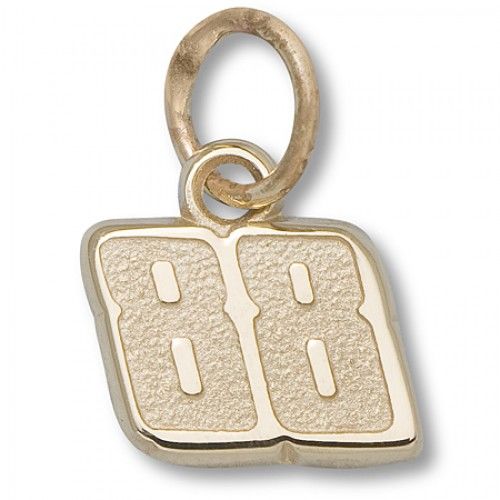 Number 88 Charm - Nascar - Racing in Gold Plated - Gorgeous - Unisex Adult