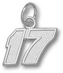 10k White Gold Officially Licensed '17' Matt Kenseth #17 Nascar Pendant - 5/16