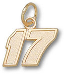 14k Yellow Gold Officially Licensed '17' Matt Kenseth #17 Nascar Pendant - 5/16