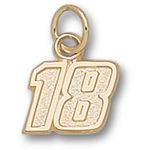 Number 18 Charm - Nascar - Racing in 14kt Yellow Gold - Inviting
