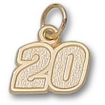 Number 20 Charm - Nascar - Racing in 10kt Yellow Gold - Tempting