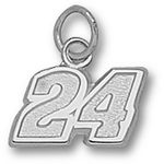 Number 24 Charm - Nascar - Racing in White Gold - 10kt - Mesmerizing