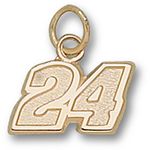 Number 24 Charm - Nascar - Racing in 14kt Yellow Gold - Unisex Adult