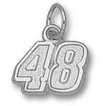 Number 48 Charm - Nascar - Racing in White Gold - 10kt - Remarkable