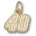 Number 48 Charm - Nascar - Racing in 14kt Yellow Gold - Neat - Unisex Adult