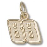 Number 88 Charm - Nascar - Racing in 10kt Yellow Gold - Eye-Popping