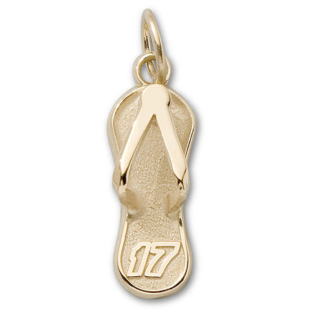 10k Yellow Gold Nascar Flip Flop Pendant #17 Matt Kenseth - 5/8