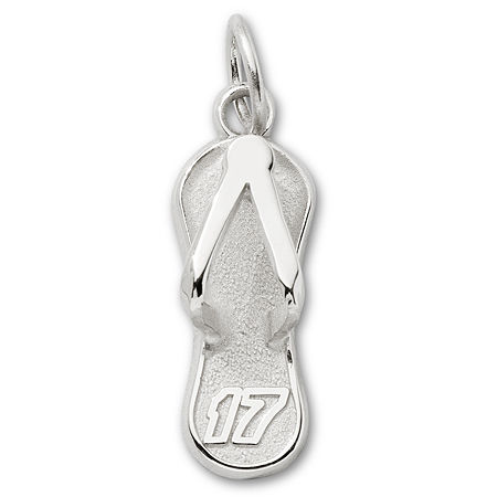 10k White Gold Nascar Flip Flop Pendant #17 Matt Kenseth - 5/8