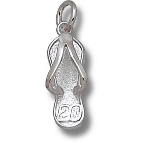 Number 20 Flip Flop Charm - Nascar - Racing in White Gold - 10kt - Splendid