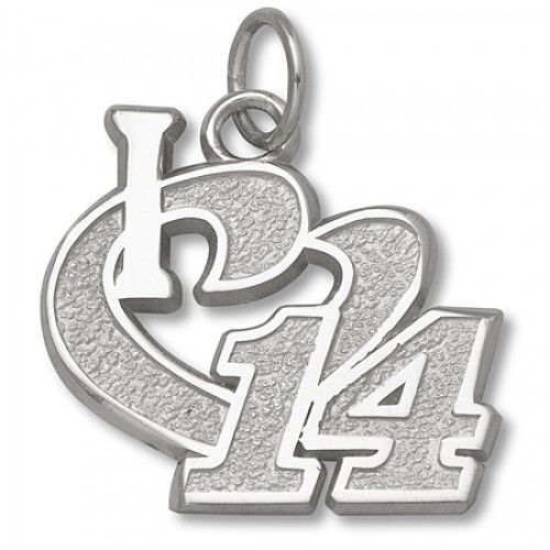 I Heart 14 Charm - Nascar - Racing in White Gold - 10kt - Tantalizing