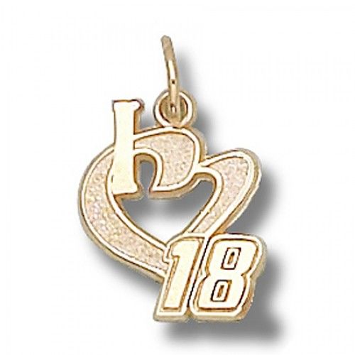 I Heart 18 Charm - Nascar - Racing in 10kt Yellow Gold - Flattering